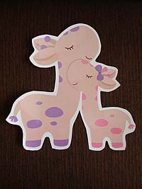 Grey Giraffe baby and mother